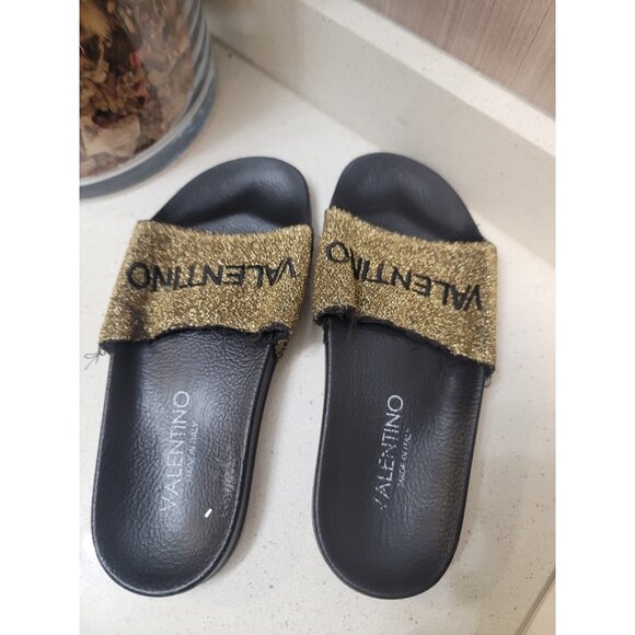 Valentino By Mario Valentino Solaia Locker Slide Women Size 6 EU 39 Black - Picture 5 of 7